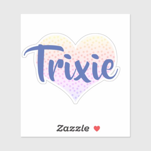 Persoonlijke sticker met pootafdruk hart (Vel)