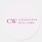 Persoonlijke sticker met roze initiaal en naam (Voorkant)