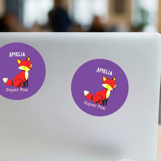 Persoonlijke sticker van een schattige vos