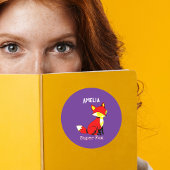 Persoonlijke sticker van een schattige vos