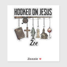 Persoonlijke sticker 'Verslaafd aan Jezus'