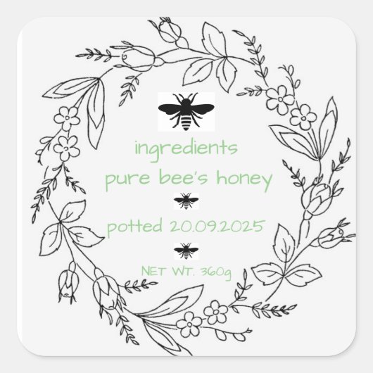 Persoonlijke Stickers & Labels - HoneyBee Pot (Voorkant)