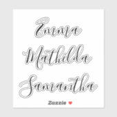 Persoonlijke stickers met de naam van de bruidsmei (Vel)