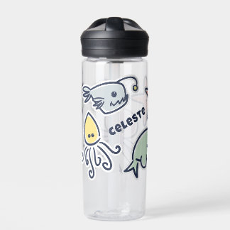 Persoonlijke stickers met zeewezens voor kinderen waterfles