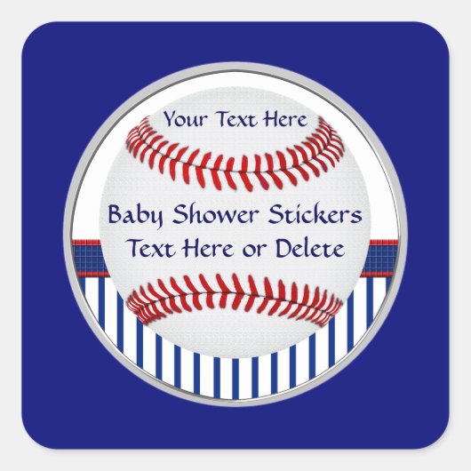 Persoonlijke stickers van Baseball Baby shower (Voorkant)