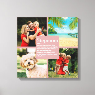 Persoonlijke stiefmoeder definitie 4 foto roze canvas afdruk