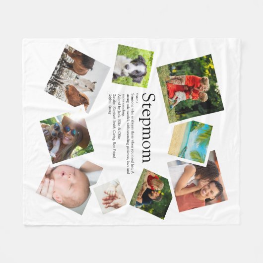 Persoonlijke Stiefmoeder Definitie 9 Foto Collage Fleece Deken (Voorkant (Horizontaal))
