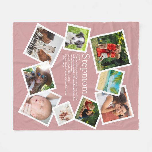 Persoonlijke stiefmoeder definitie 9 foto roze fleece deken (Voorkant (Horizontaal))