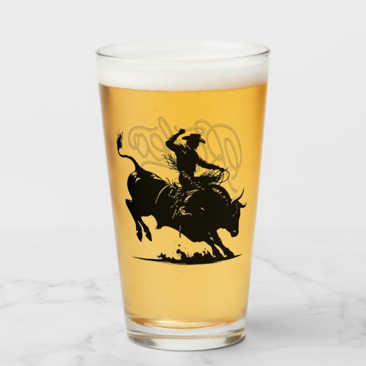 Persoonlijke Stierrenrijder Rodeo Glas (Voorkant gevuld)