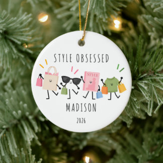 Persoonlijke stijlbezeten kerstboomornament keramisch ornament