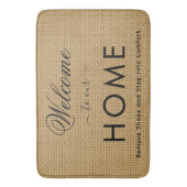 Persoonlijke stijlvolle aangepaste script jute pat badmat (Voorkant Verticaal)