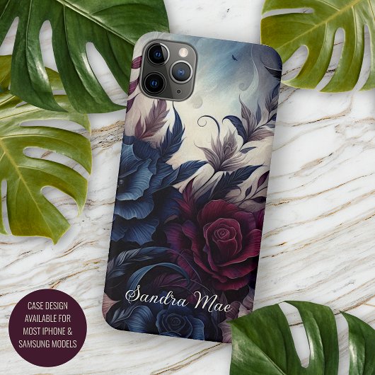 Persoonlijke stijlvolle gotische roos bloemrijke V Case-Mate iPhone Case