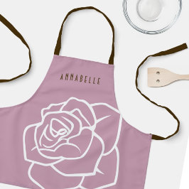 Persoonlijke stijlvolle moderne bloemrijke roze ro schort