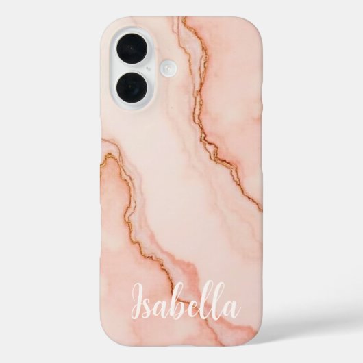 Persoonlijke stijlvolle roze marmeren modern Case-Mate iPhone case (Achterkant)