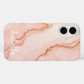 Persoonlijke stijlvolle roze marmeren modern Case-Mate iPhone case (Achterkant (horizontaal))