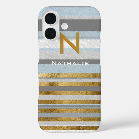 persoonlijke stijlvolle strepen & monogram Case-Mate iPhone case (Achterkant)