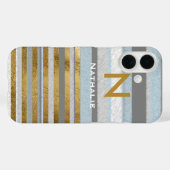 persoonlijke stijlvolle strepen & monogram Case-Mate iPhone case (Achterkant (horizontaal))