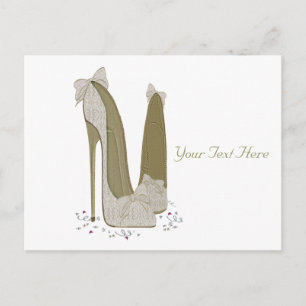 Persoonlijke stiletto-schopkunst uitnodiging briefkaart