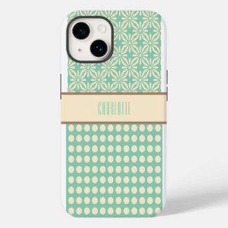 Persoonlijke Stippen en Bloemen Hoesje iPhone 14 Hoesje