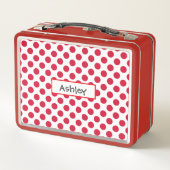 Persoonlijke Stippen Metaal Lunchbox (Achterkant)