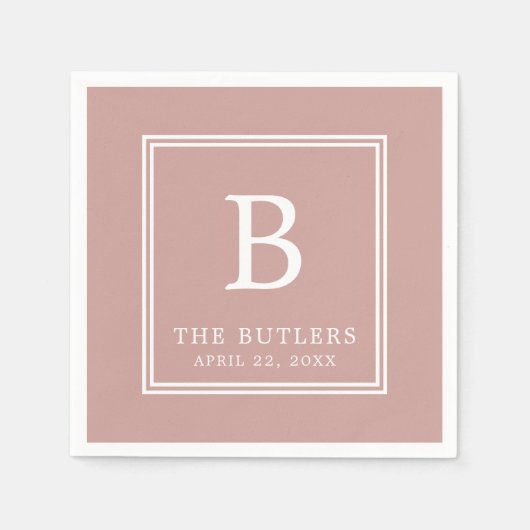 Persoonlijke Stof Roze/Roze Huwelijkspapier Servet (Voorkant)