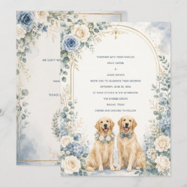 Persoonlijke Stofblauwe Goud Retriever Trouw I Kaart