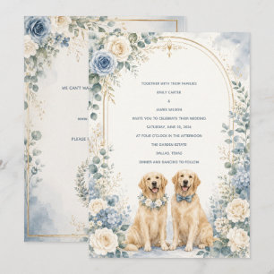 Persoonlijke Stofblauwe Goud Retriever Trouw I Kaart