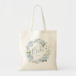 Persoonlijke stoffige blauwe florale bruidecanvas  tote bag<br><div class="desc">Modern bruidschrift met waterverf floral wreath in stoffige blauw en sage green,  elegant en romantisch,  geweldige gepersonaliseerde bride canvas tas voor bruid om,  grote vrijgezellenfeest cadeaus te zijn om alle essals op te slaan voor de trouwdag.</div>