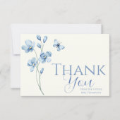 Persoonlijke stoffige blauwe wilde bloemen bruidsd bedankkaart (Voorkant)