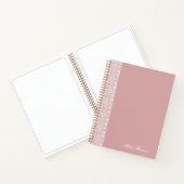 Persoonlijke stoffige roze geometrische bloemendru notitieboek (Binnen)