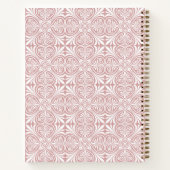 Persoonlijke stoffige roze geometrische bloemendru notitieboek (Achterkant)