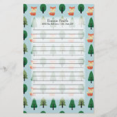 Persoonlijke stollingskoeien en bomen op blauw briefpapier (Voorkant)