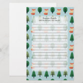 Persoonlijke stollingskoeien en bomen op blauw briefpapier (Voorkant / Achterkant)