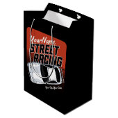 Persoonlijke straatrace raceauto motorsport medium cadeauzakje (Achterkant Gekanteld)