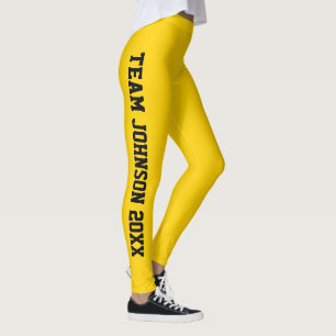 Persoonlijke Stralende Gele Klassieke Familiereüni Leggings