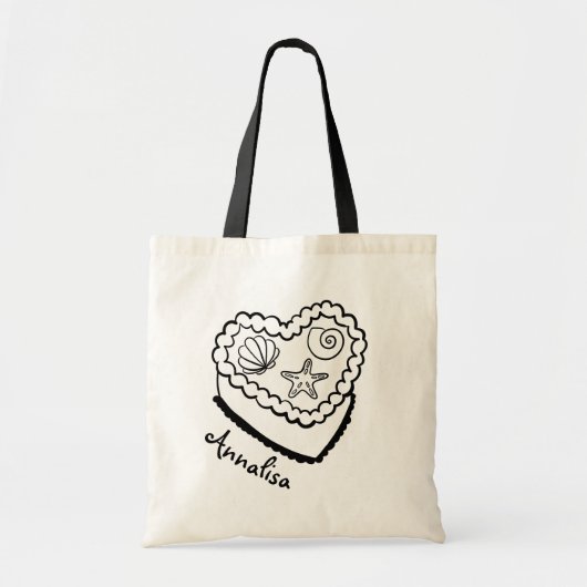 Persoonlijke strand bachelorette-tas zeeschelpentt tote bag (Voorkant)
