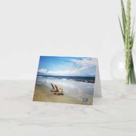 Persoonlijke strand bedankkaart leeg van binnen