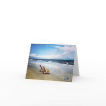 Persoonlijke strand bedankkaart leeg van binnen