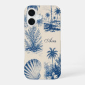 Persoonlijke strand schelp iPhone 16 hoesje (Achterkant)