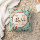 Persoonlijke strand thema kussen met monogram (Deken)
