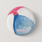 Persoonlijke strandbal met naam ronde button 5,7 cm (Voorkant)