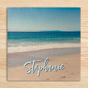 Persoonlijke strandfoto oceaanblauw landschap legpuzzel