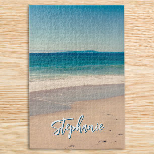 Persoonlijke strandfoto oceaanblauw landschap legpuzzel