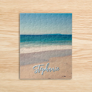 Persoonlijke strandfoto oceaanblauw landschap legpuzzel