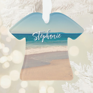 Persoonlijke strandfoto oceaanblauw landschap ornament