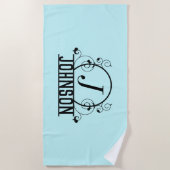 Persoonlijke strandhanddoek Aangepaste naam handdo Strandlaken (Voorkant)