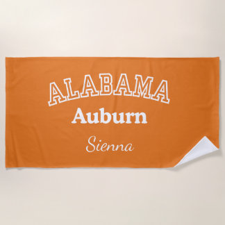 Persoonlijke strandhanddoek van Auburn University Strandlaken