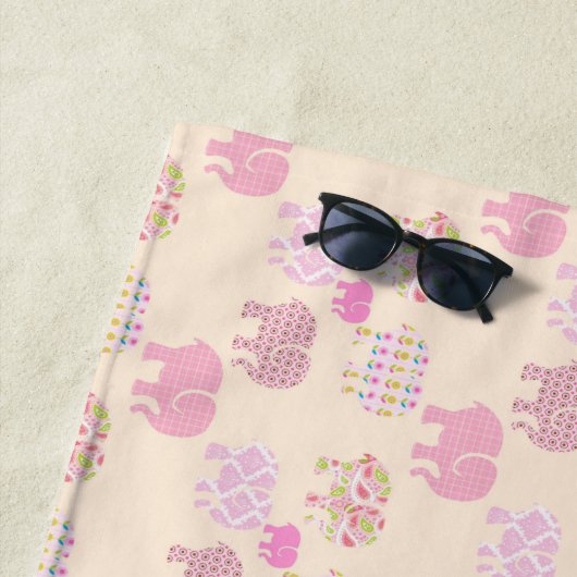 Persoonlijke strandhanddoeken baby meisje olifante strandlaken (In situ)