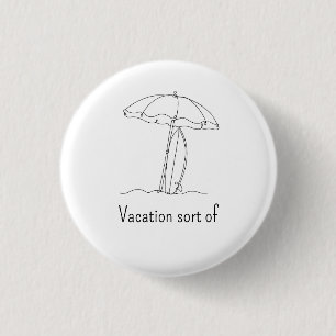 Persoonlijke strandlijn kunst knop Vakantie Ronde Button 3,2 Cm