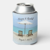 Persoonlijke strandstoelen huwelijksblik koeler (Blikje Achterkant)